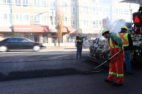 Vancouver's chief engineer of the new paving process: Work efforts 'balanced by very large savings on the greenhouse gas side.' Photo by David P. Ball