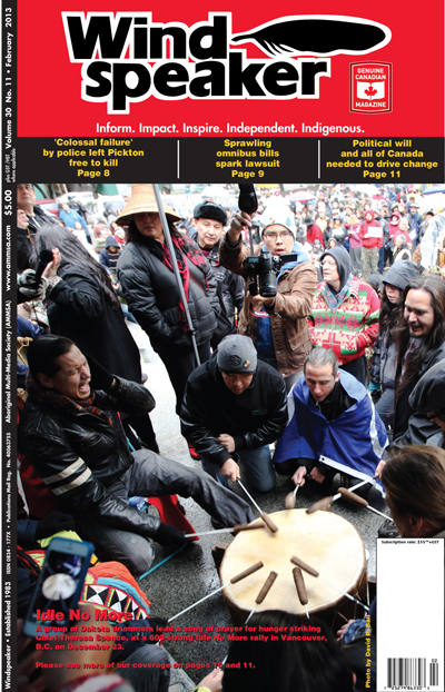 Cover photo of Windspeaker newspaper by David P. Ball