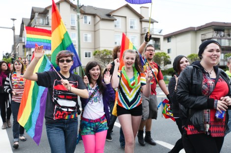 Members of the Fraser Valley Youth Society planned and led the march through Abbotsford. Photo by David P. Ball