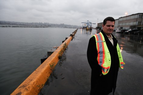 Jeff Scott, president and CEO of Fraser Surrey Docks, took The Tyee on an exclusive tour of the proposed coal terminal. Photo by David P. Ball