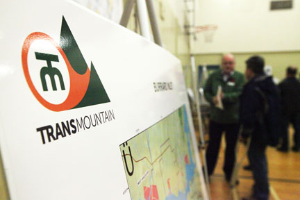 A Kinder Morgan 2012 public info session on its proposal to expand its TransMountain pipeline carrying Alberta bitumen and other toxic chemicals to Vancouver harbour. Photo by David P. Ball