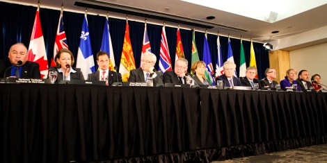 Canada's premiers at a 2012 health meeting in Victoria. Photo by David P. Ball